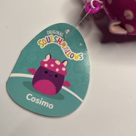NWT Squishmallow Cosimo the Mushroom Bat Clip 3” - Picture 3 of 3